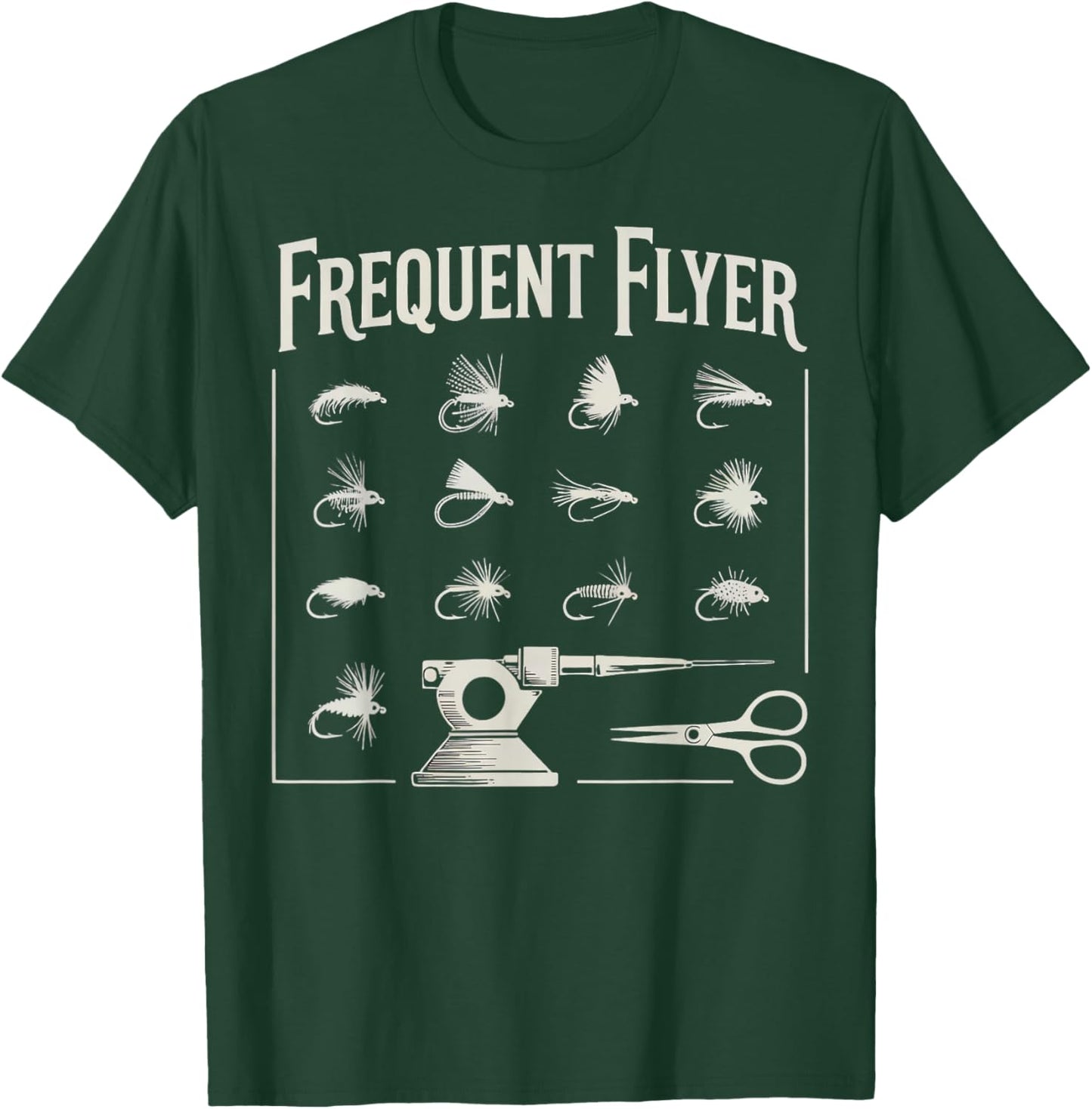 Flyer Fly Fishing Fisherman Fish Angler Fly Tying T-Shirt - T-Shirt | Forest