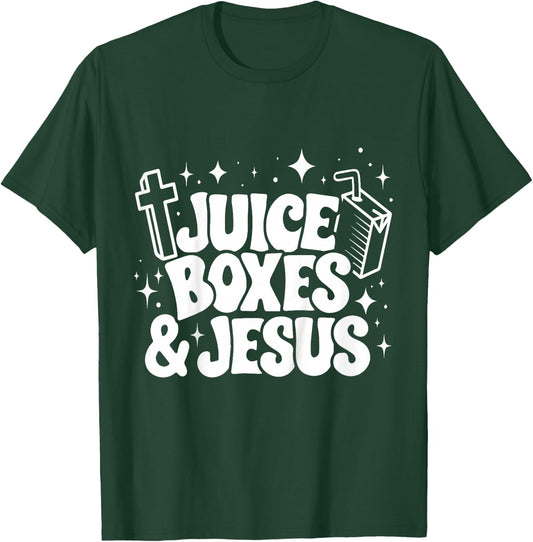 Kids A Juice boxes Saved My Life & Jesus Diabetes Awareness T-Shirt - T-Shirt | Forest