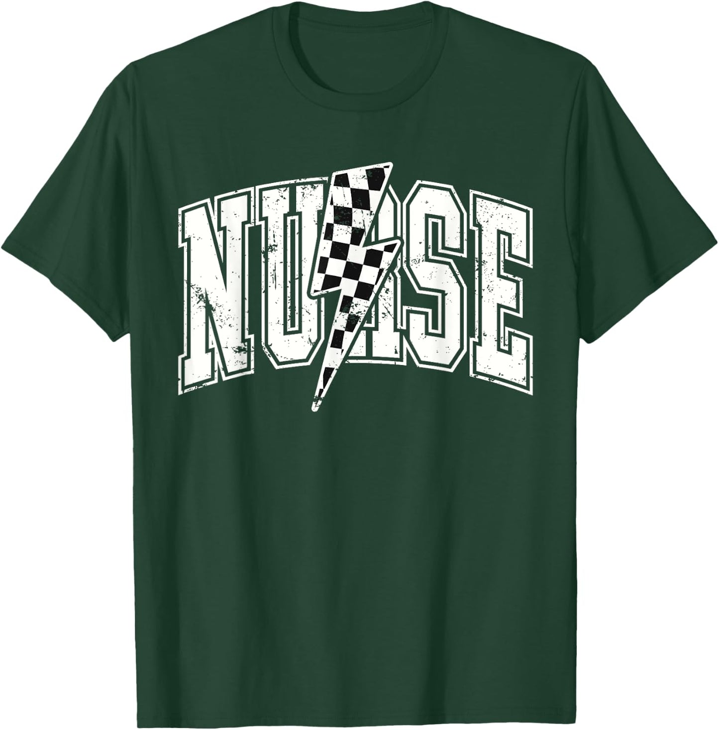 Nurse Checkered RN NICU Nurse Hosting Race Car Pit Crew T-Shirt - T-Shirt | Forest