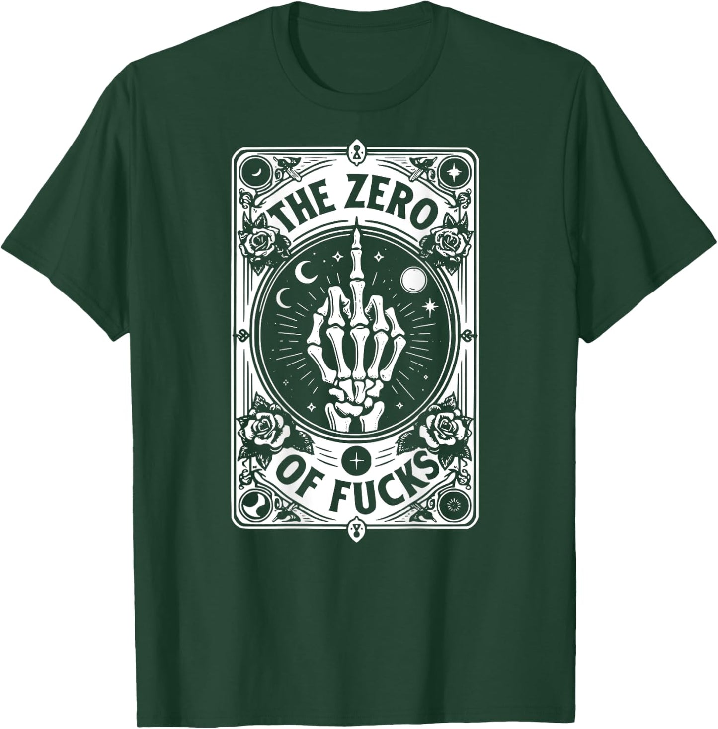 The Zero Of Fucks, Tarot Card, Sublimation - On Back T-Shirt - T-Shirt | Forest