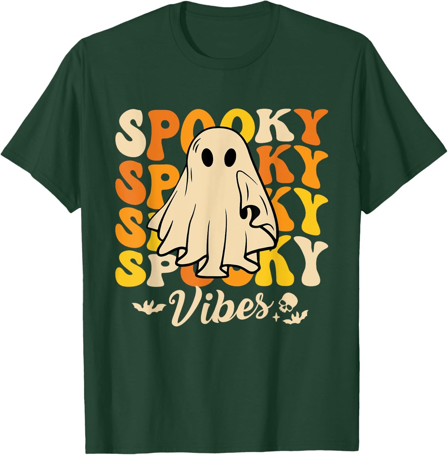 Spooky Vibes Funny Lazy Halloween Costume Outfit T-Shirt - T-Shirt | Forest