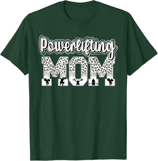 Powerlifting Mom Leopard Mom Of A Powerlifter Mama T-Shirt - T-Shirt | Forest