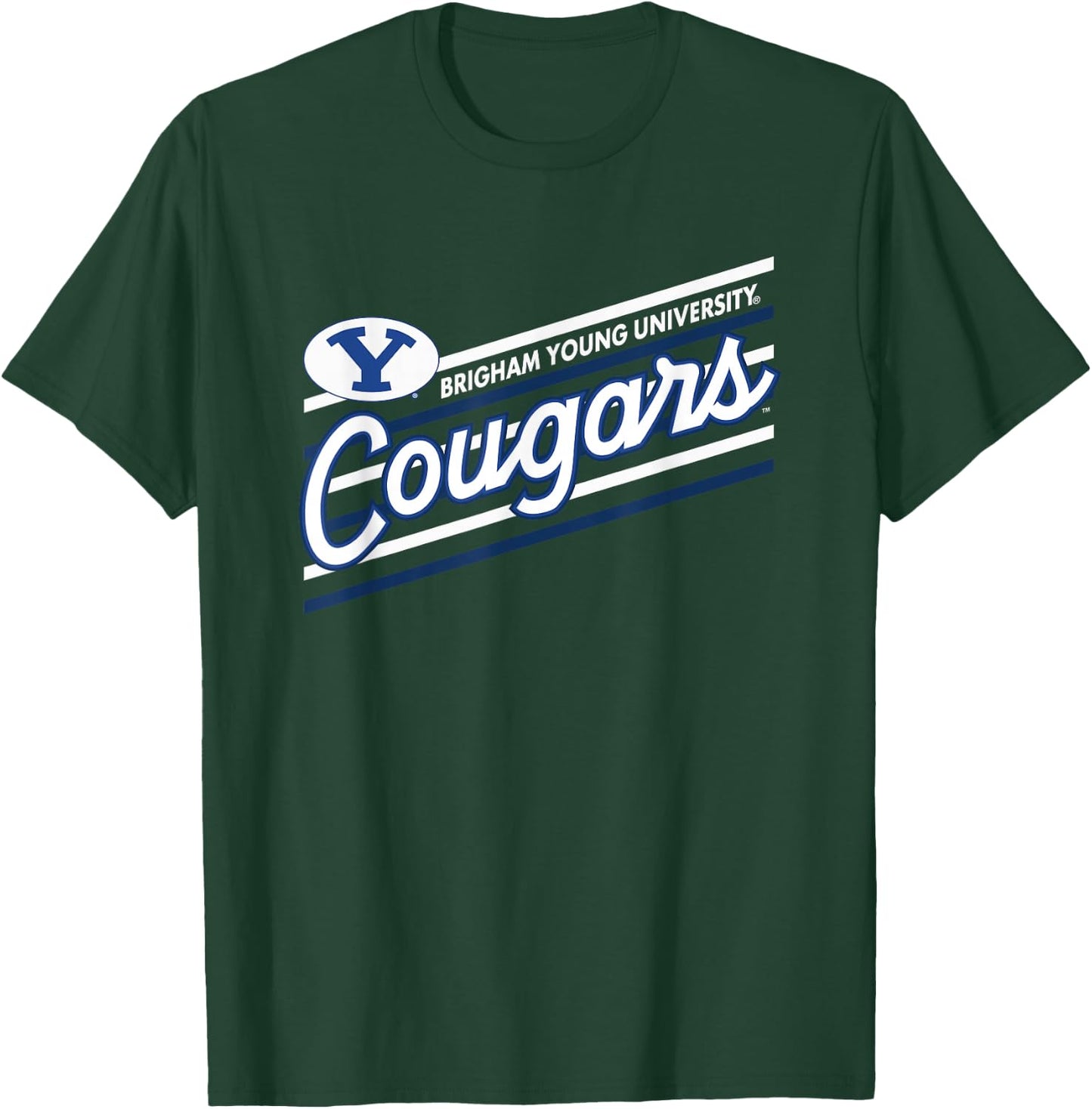 BYU Cougars Retro Performer Blue Officially Licensed T-Shirt - T-Shirt | Forest