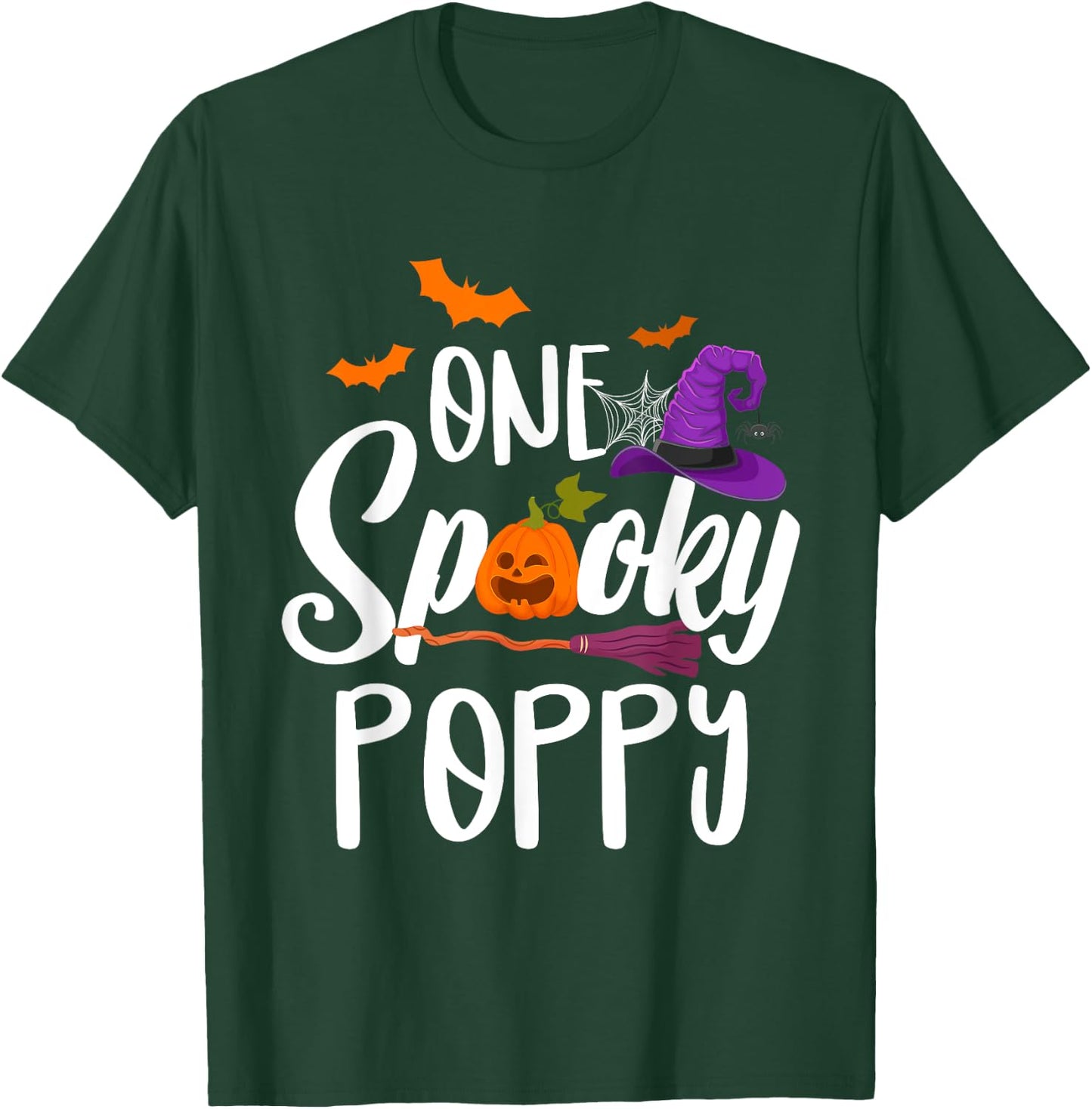 One Spooky Poppy Pumpkin Halloween Costume Dad Grandpa T-Shirt - T-Shirt | Forest