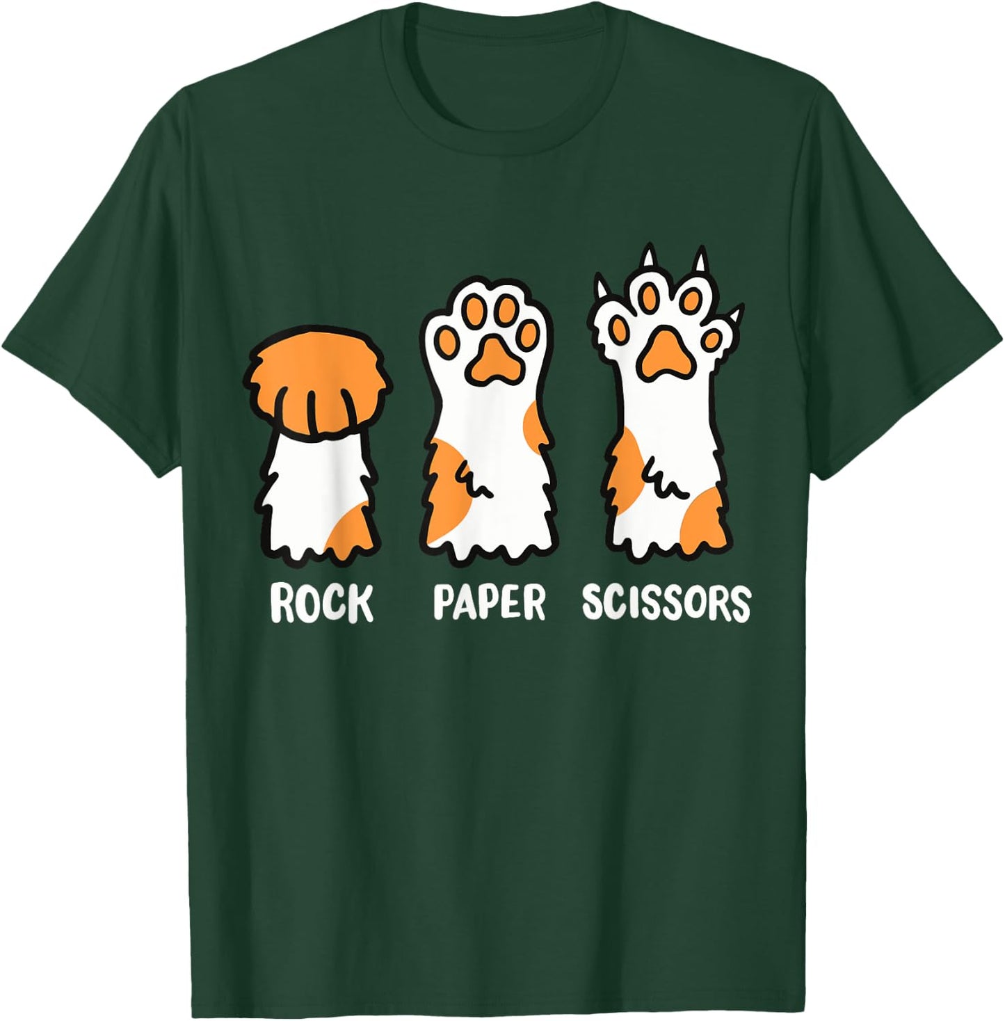 Cat Cats Cat Lover Cat Owner Rock Paper Scissors Funny T-Shirt - T-Shirt | Forest