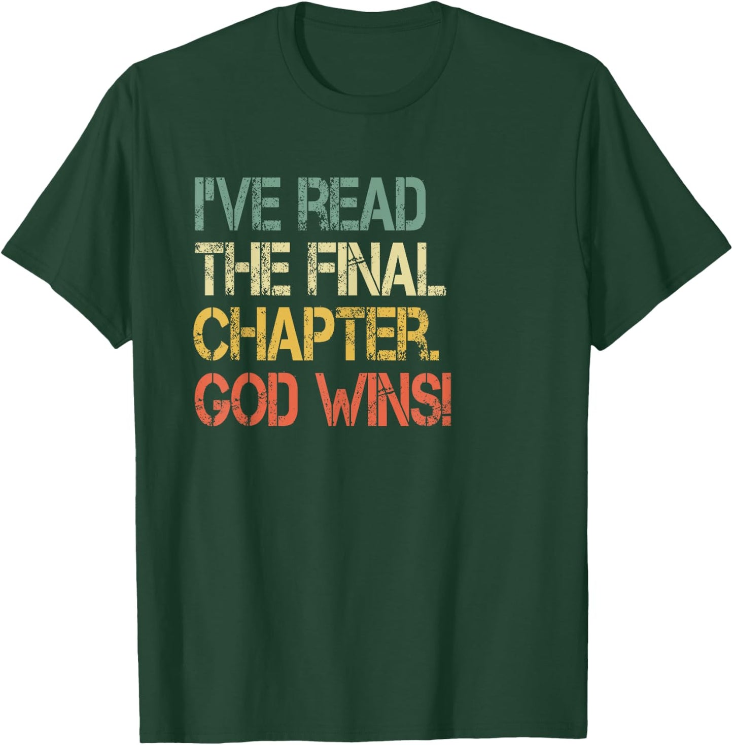Retro Christian I've Read Final Chapter God Wins Jesus Bible T-Shirt - T-Shirt | Forest