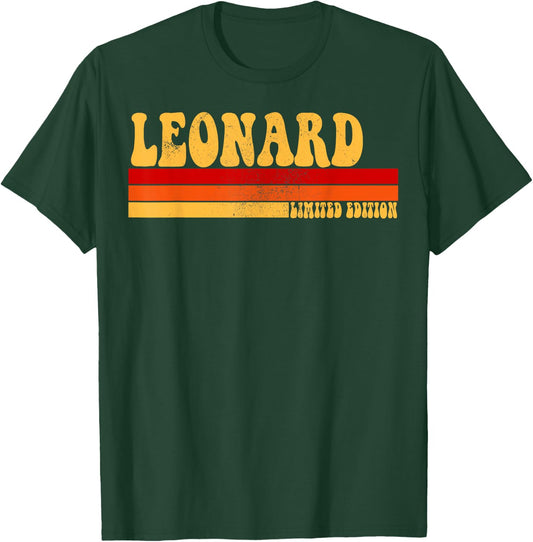 LEONARD Name Personalized Idea Men Retro Vintage LEONARD T-Shirt - T-Shirt | Forest