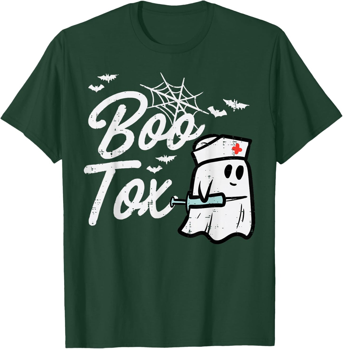 Halloween Nurse Boo Tox Botox Funny Costume Scrub Top Women T-Shirt - T-Shirt | Forest