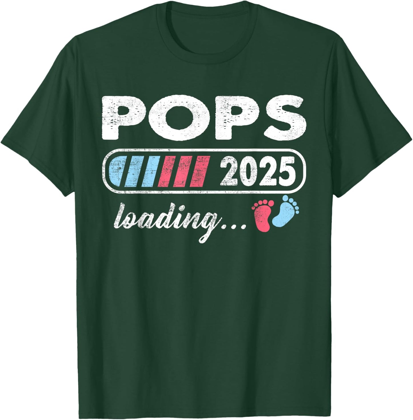 Pops 2025 Loading a Girl or a Boy Baby Announcement T-Shirt - T-Shirt | Forest