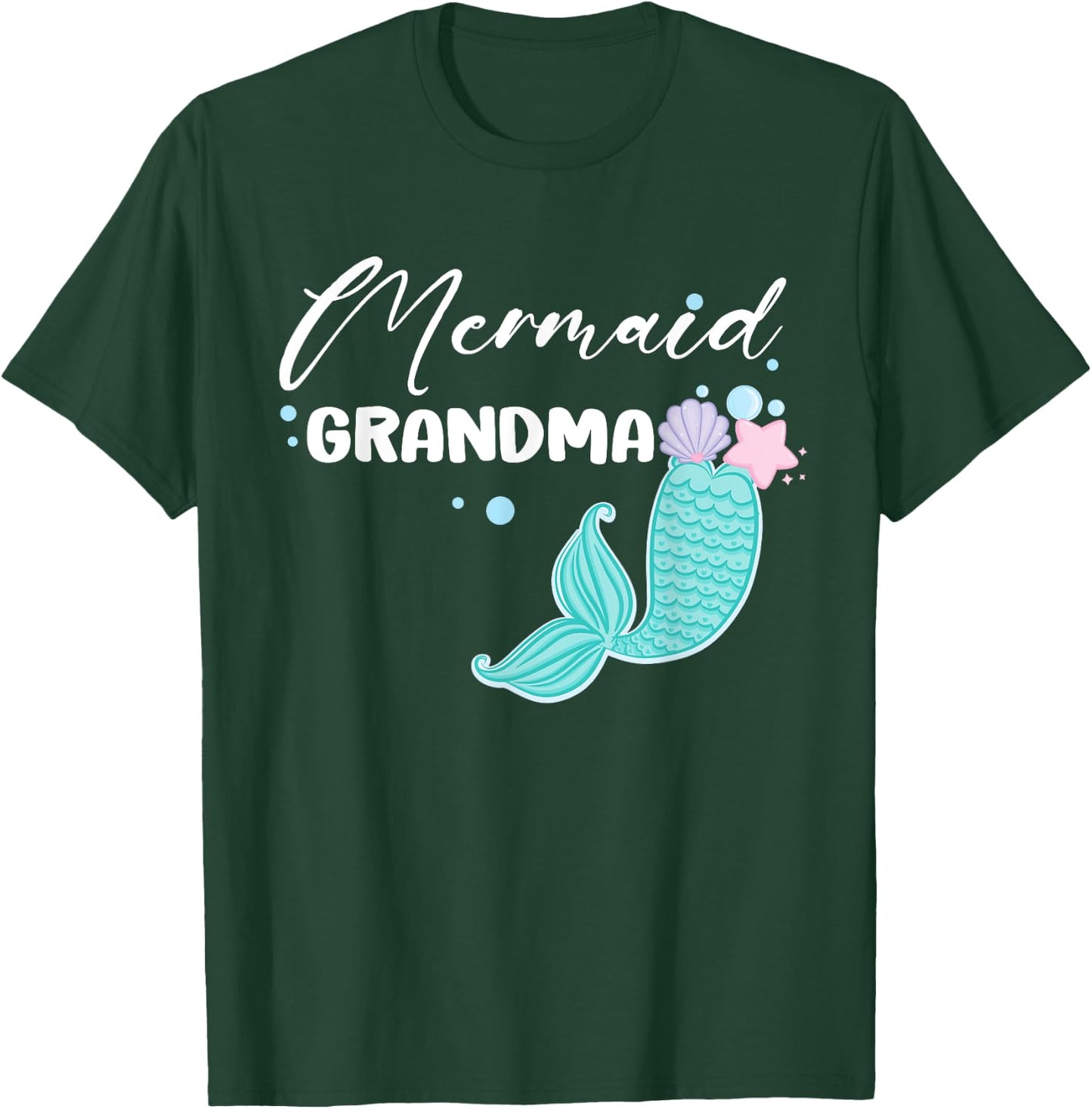 Funny Grandma Mermaid Matching Family Party Mother's Day T-Shirt - T-Shirt | Forest