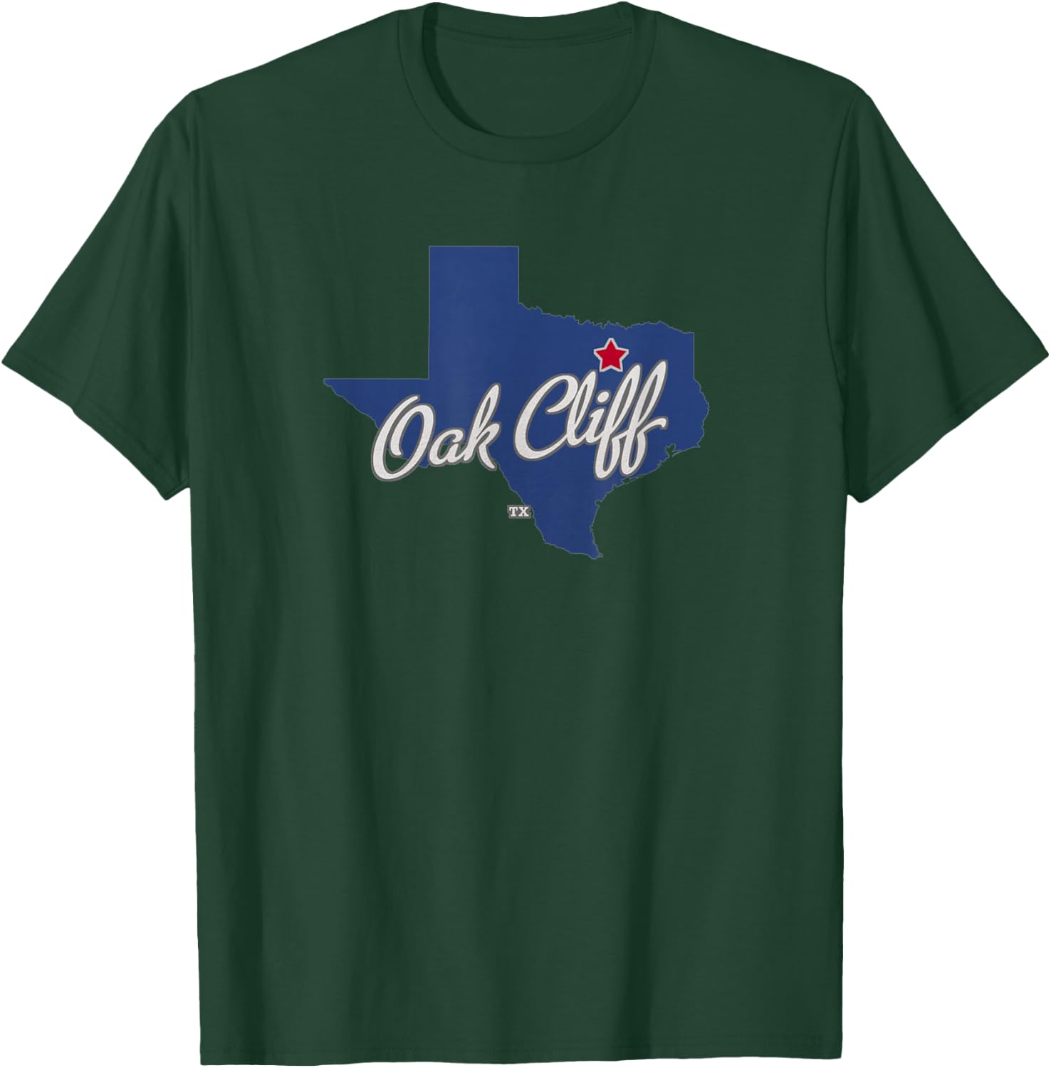 Oak Cliff Texas TX Map T-Shirt - T-Shirt | Forest