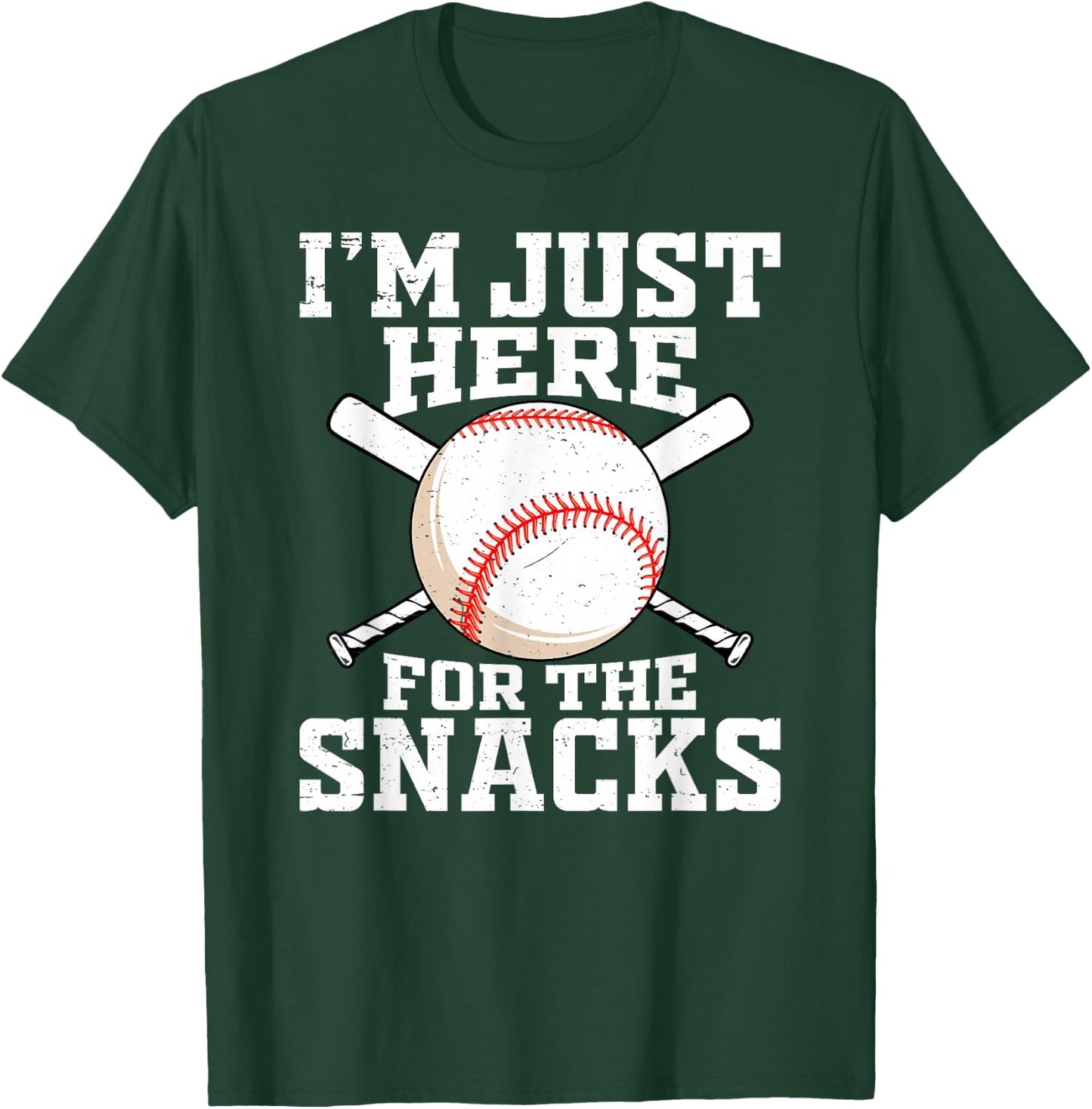 Funny Baseball Im Just Here For The Snacks Baseball Sister T-Shirt - T-Shirt | Forest
