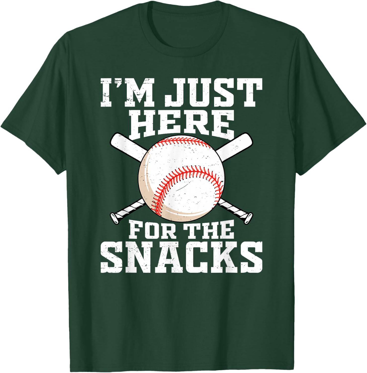Funny Baseball Im Just Here For The Snacks Baseball Sister T-Shirt - T-Shirt | Forest
