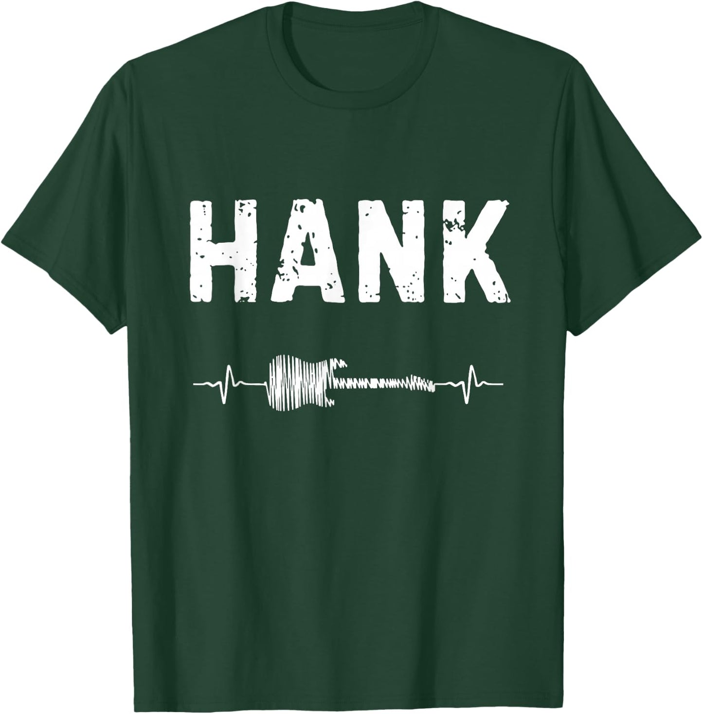Hank Guitar Heartbeat Music Guitarist Retro Vintage T-Shirt - T-Shirt | Forest