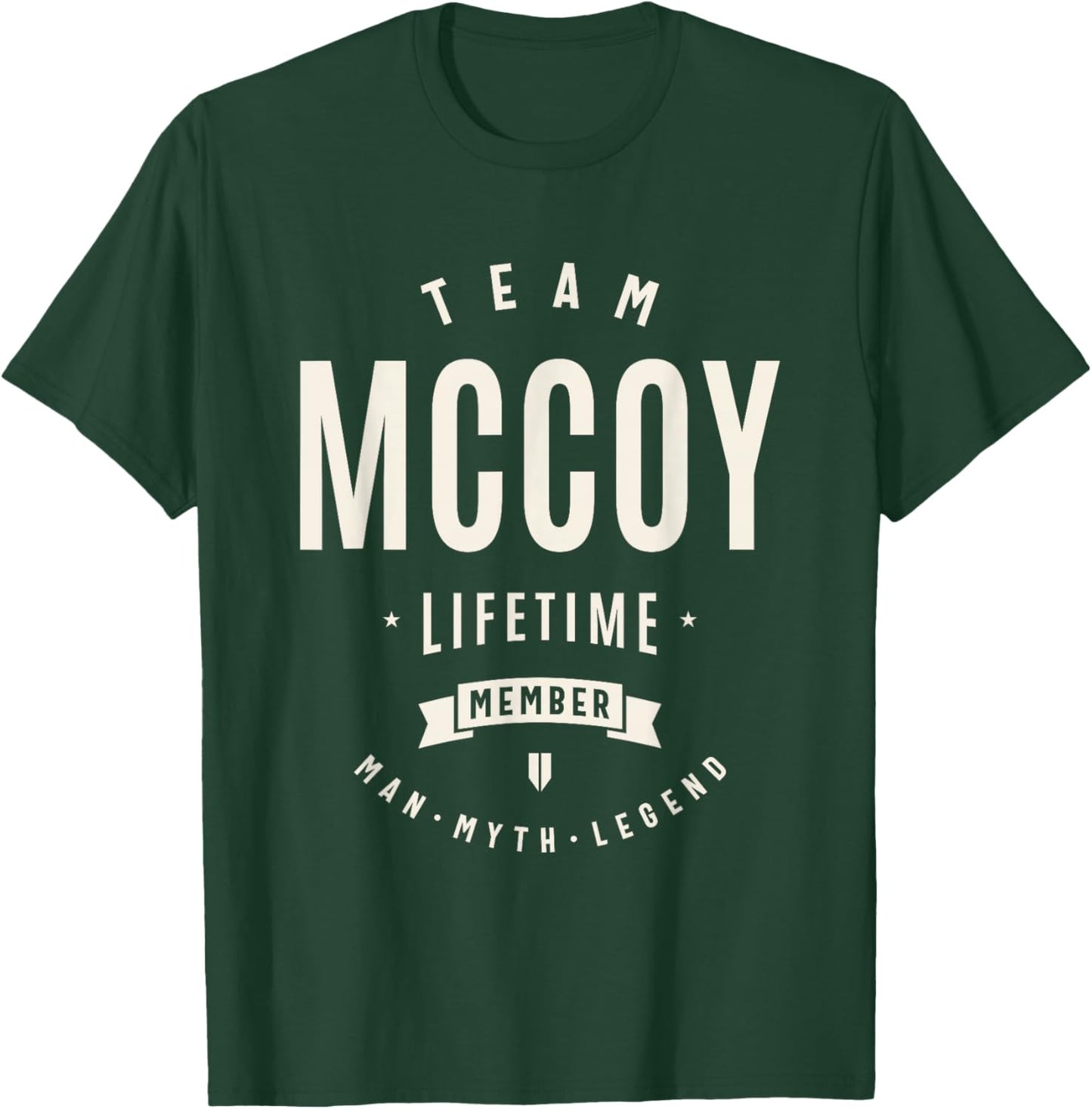 Mccoy Personalized Name Apparel Cld -Adult Fun Black Small Short Sleeve Team Mccoy Lifetime Member Man Myth Legend T-Shirt - T-Shirt | Forest