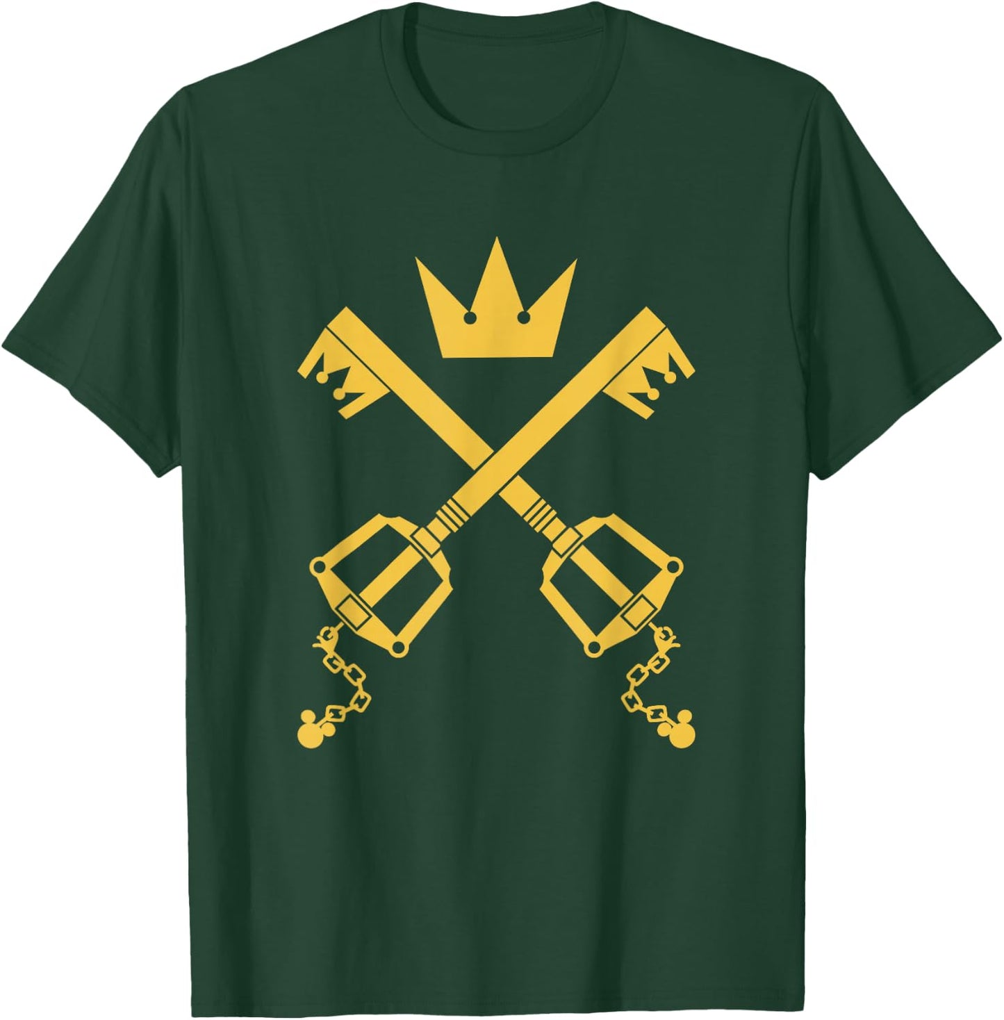 Disney Kingdom Hearts Crowned Crossed Keyblades Chest Logo T-Shirt - T-Shirt | Forest