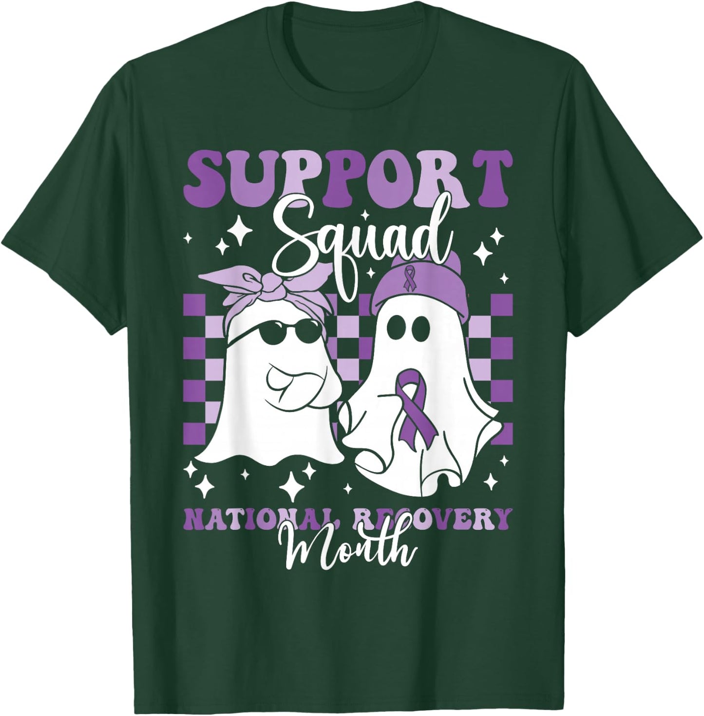 Support Squad National Recovery Month Addiction Recovery T-Shirt - T-Shirt | Forest