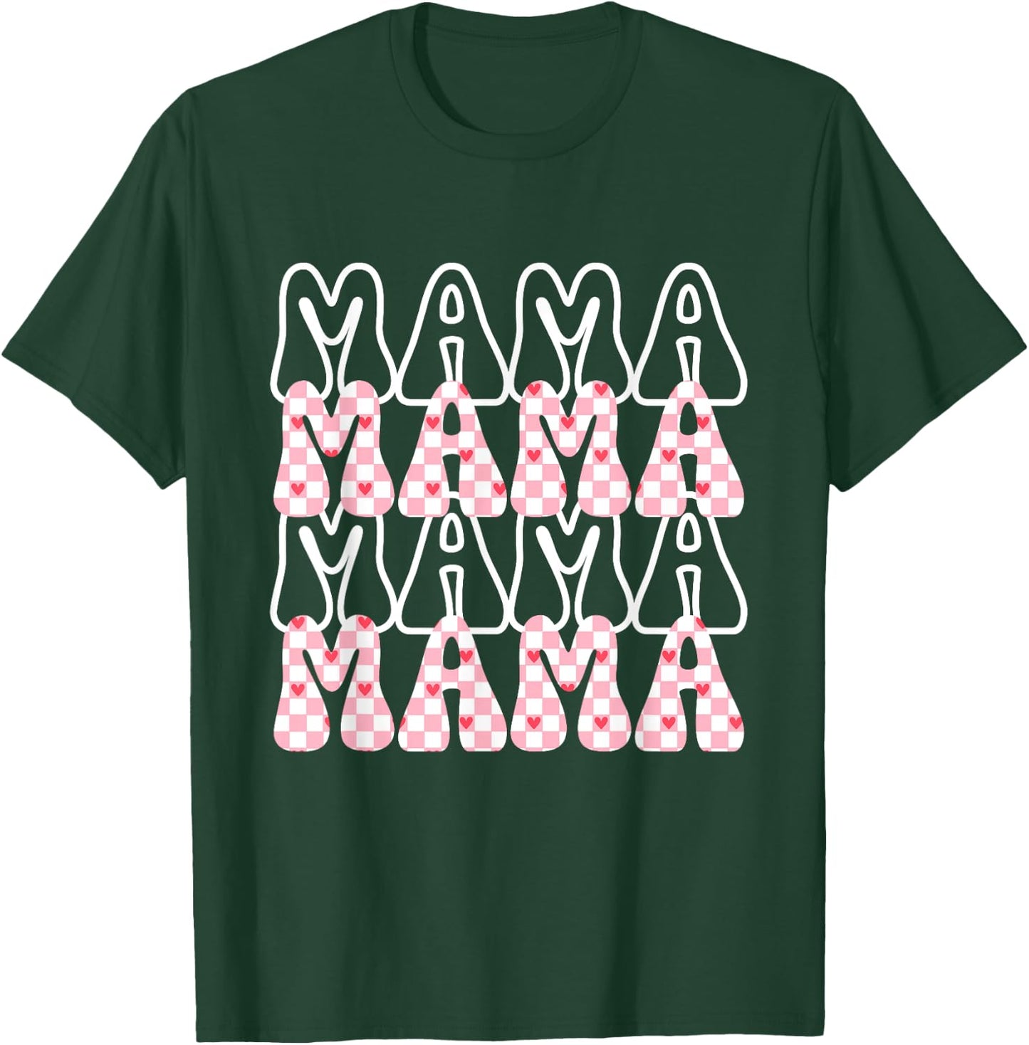 Groovy Checkered Mama Funny Women Mom Mothers day T-Shirt - T-Shirt | Forest