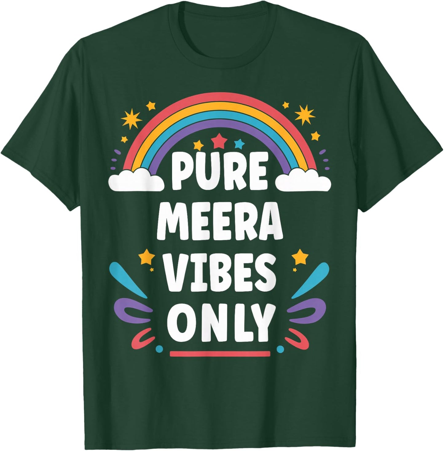 MEERA Vibes Only Cute Retro Girls MEERA Name T-Shirt - T-Shirt | Forest