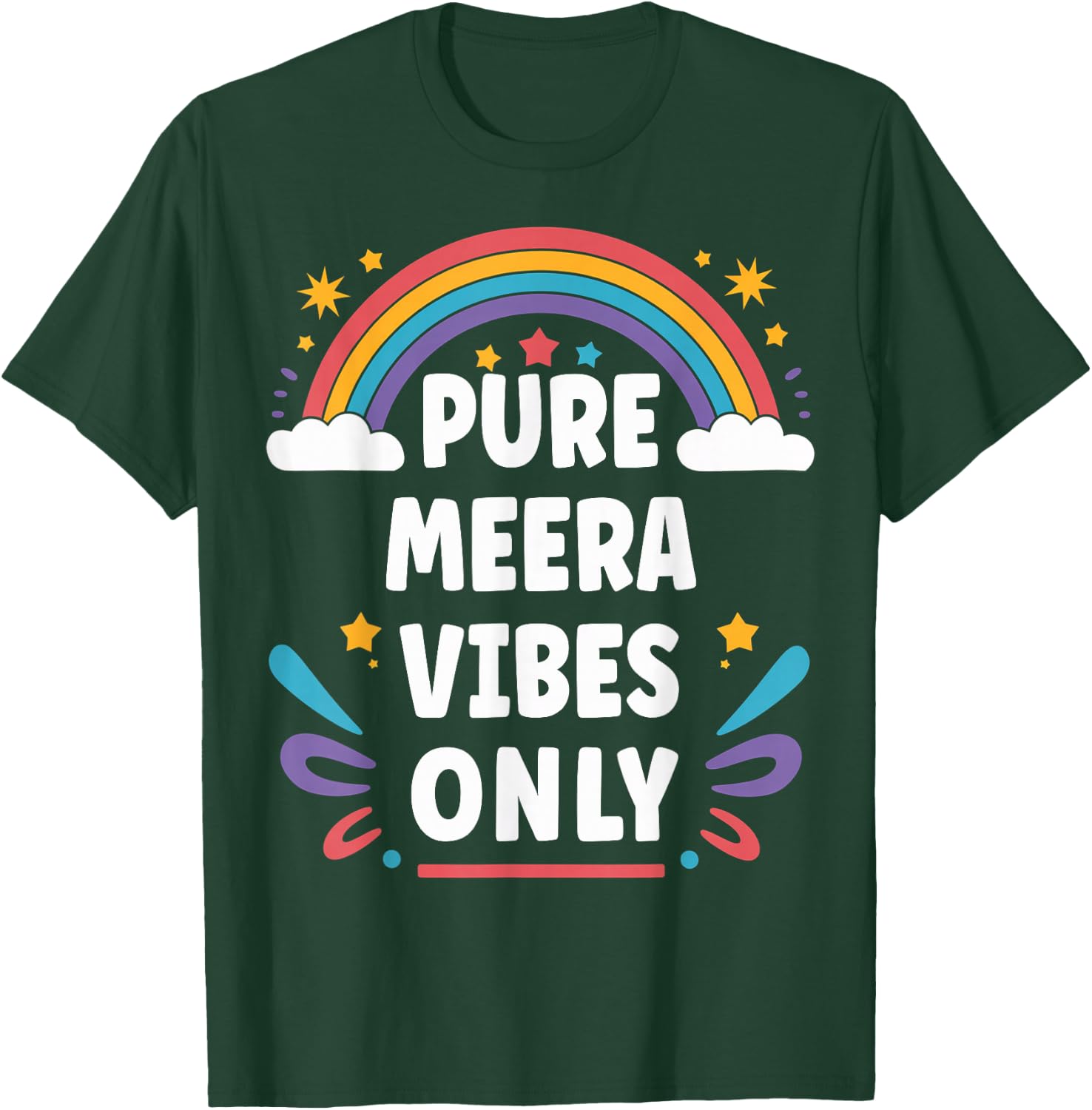 MEERA Vibes Only Cute Retro Girls MEERA Name T-Shirt - T-Shirt | Forest