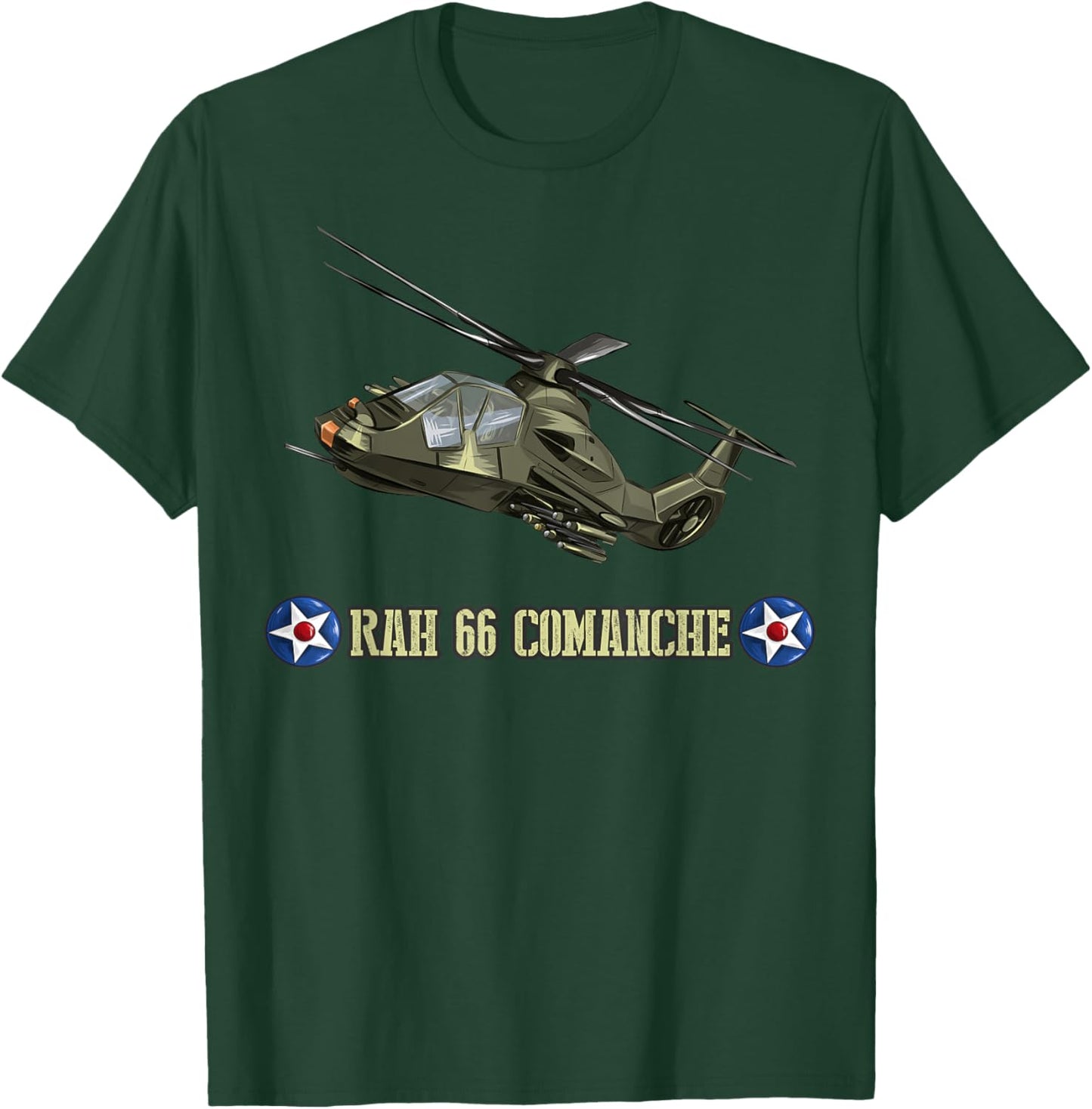 US military aircraft RH-66 Comanche helicopter aviator gift T-Shirt - T-Shirt | Forest