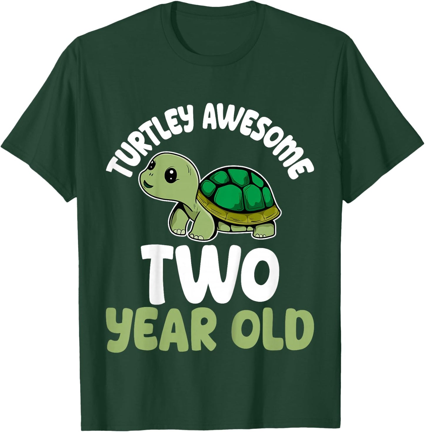 Turtley Awesome Two Years Old 2nd Birthday Party Turtle Kids T-Shirt - T-Shirt | Forest