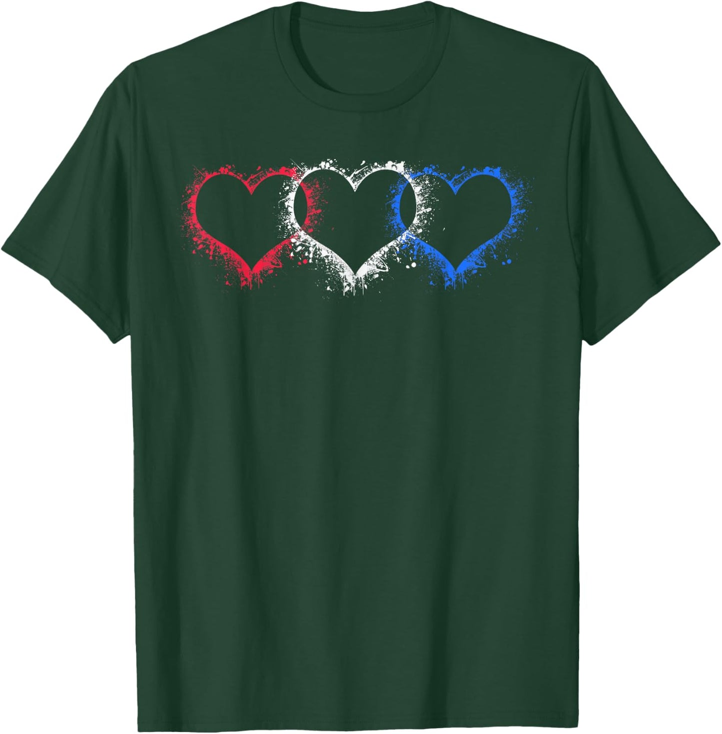 Patriotic USA American Hearts Armed Forces 4th of July T-Shirt - T-Shirt | Forest