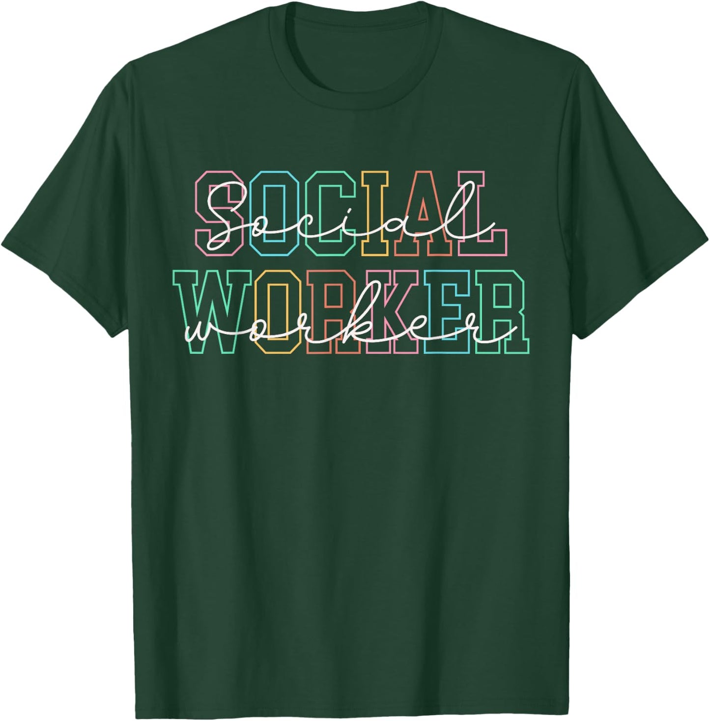 Social Worker Men Women Retro Social Worker T-Shirt - T-Shirt | Forest