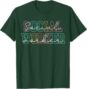 Social Worker Men Women Retro Social Worker T-Shirt - T-Shirt | Forest