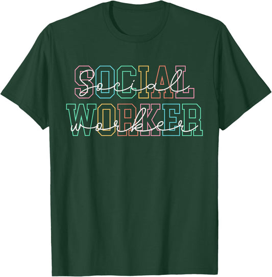 Social Worker Men Women Retro Social Worker T-Shirt - T-Shirt | Forest