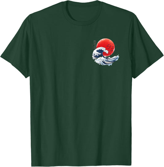 Katsushika Hokusai Japanese Great Wave Men Women Kanagawa T-Shirt - T-Shirt | Forest