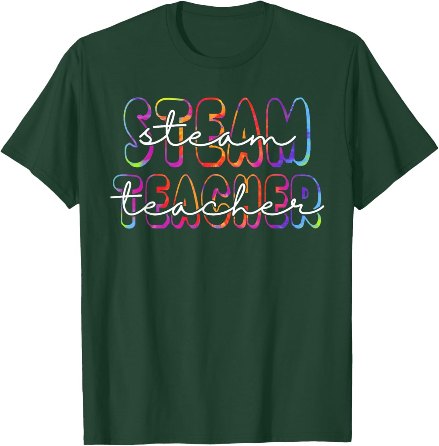 STEAM Teacher Student First Day Back To School Tie Dye Women Kids T-Shirt - T-Shirt | Forest