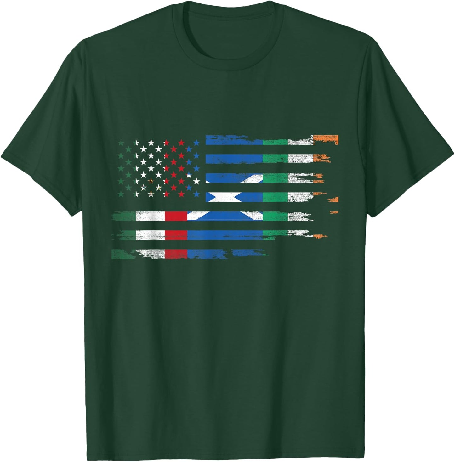 Mexican Irish Scottish American Flag of USA T-Shirt - T-Shirt | Forest