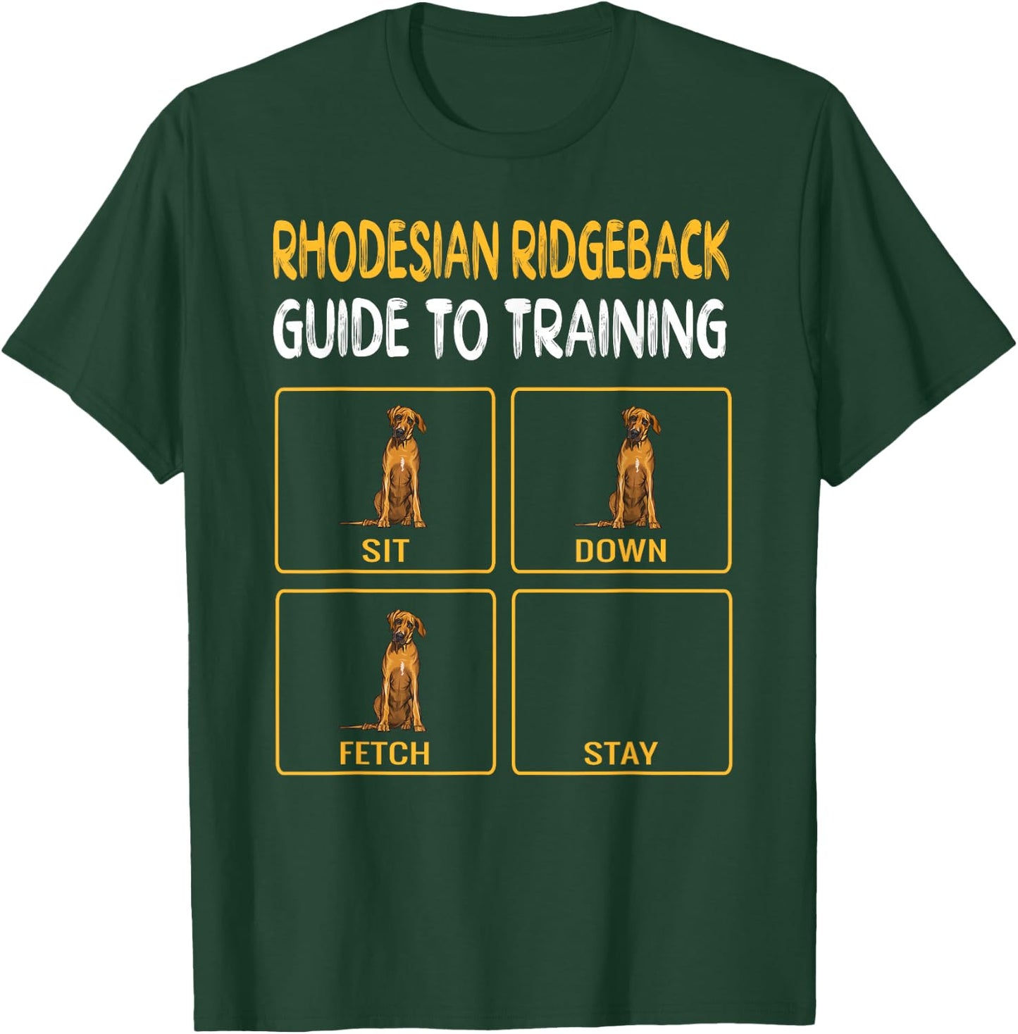 Funny Rhodesian Ridgeback Guide to Training Dog Obedience T-Shirt - T-Shirt | Forest