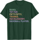 Mama Tip-Top Fifty Fifty Thanks Huckleberry Basebal Player T-Shirt - T-Shirt | Forest