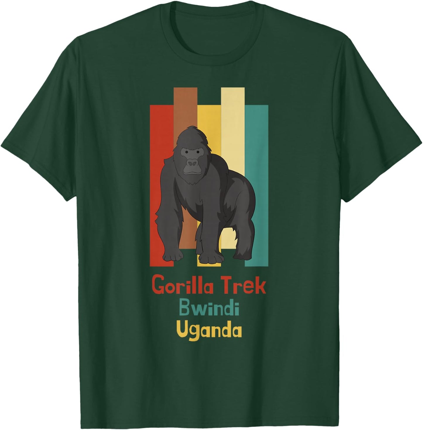 Gorilla Trekking Bwindi Impenetrable Uganda Safari Souvenir T-Shirt - T-Shirt | Forest