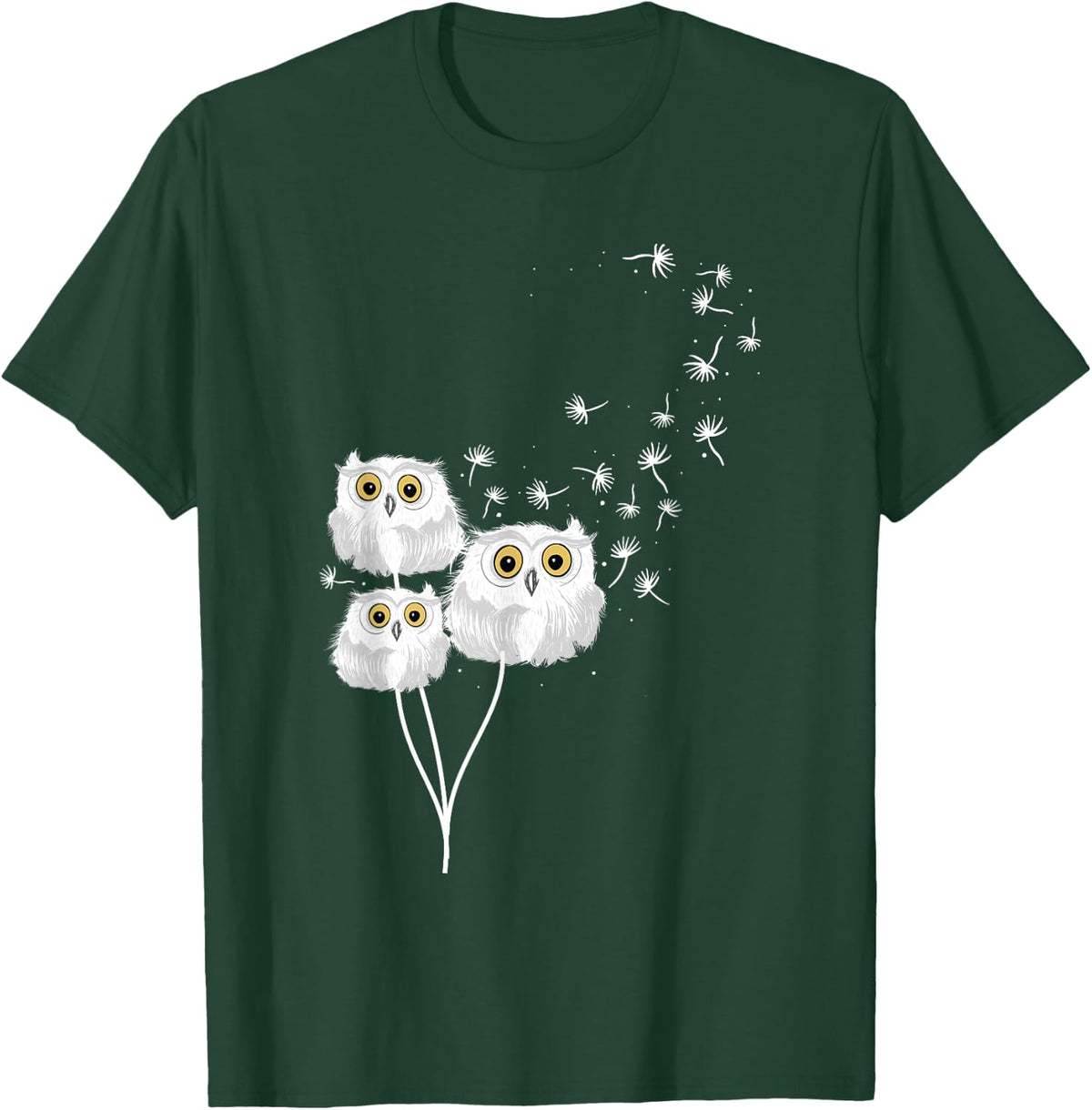 Dandelions And Owls - Bird Animal Lover Ornithologist Forest T-Shirt - T-Shirt | Forest