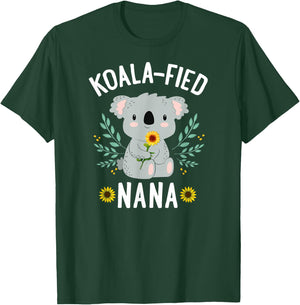 Koalafied Nana Koala Bear Sunflower Floral Mothers Day T-Shirt - T-Shirt | Forest