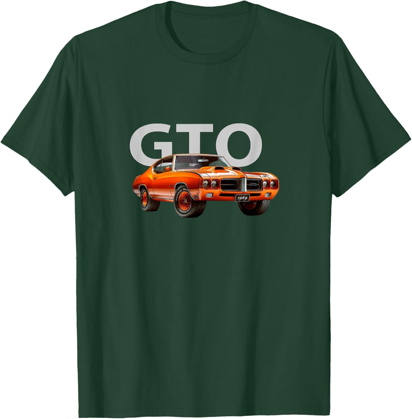 Classic Cars, 1969 Gto, Orange,vintage American Muscle Cars T-Shirt - T-Shirt | Forest
