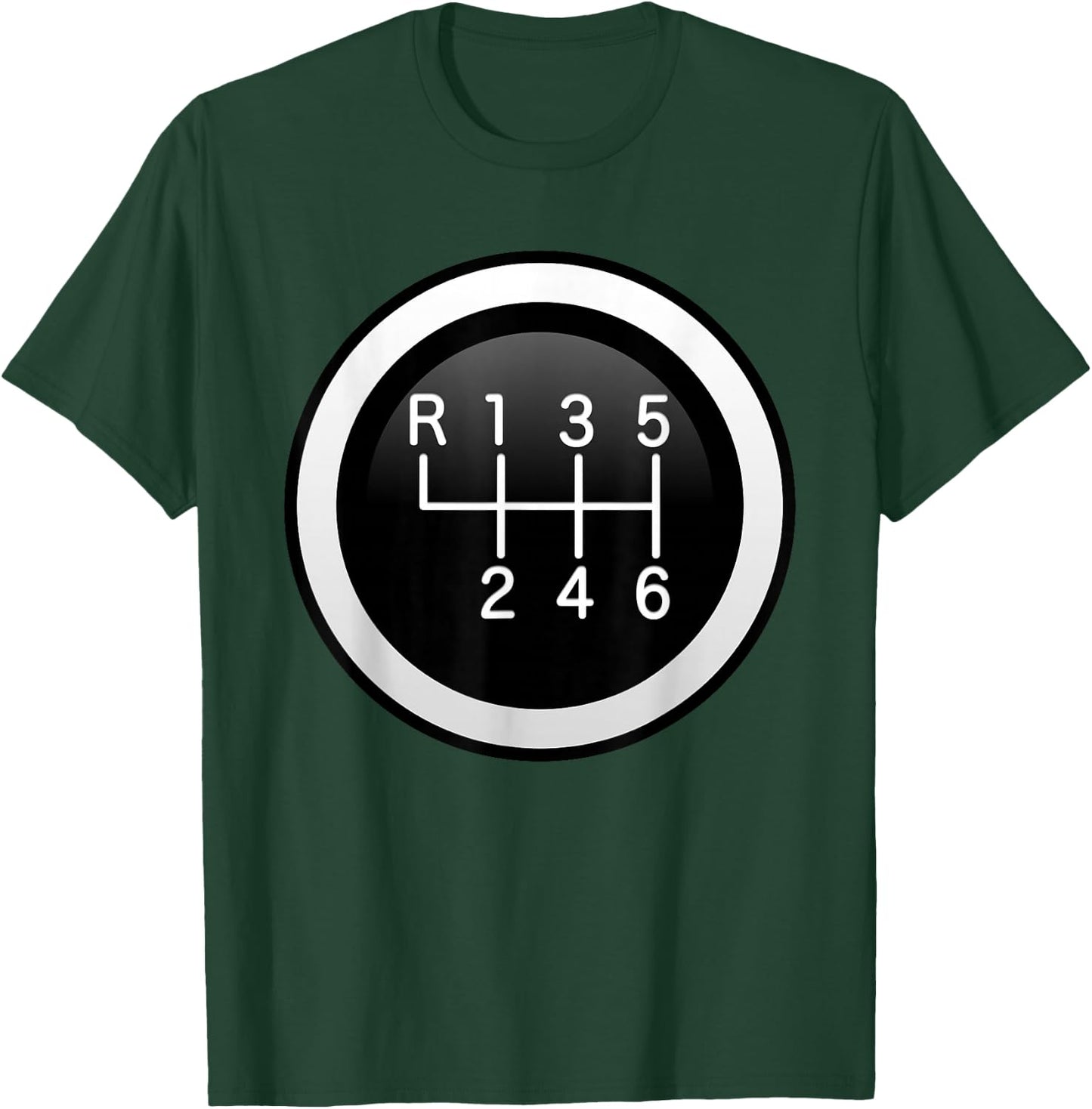 6 Speed Manual Stick Gear Shift Auto Racing Car T-Shirt - T-Shirt | Forest