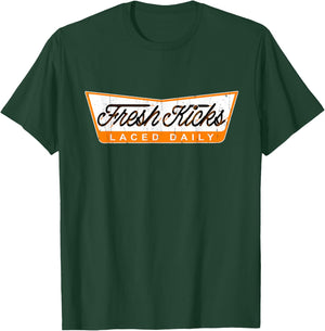 Orange Fresh Kicks Orange Graphic , Small, Black T-Shirt - T-Shirt | Forest