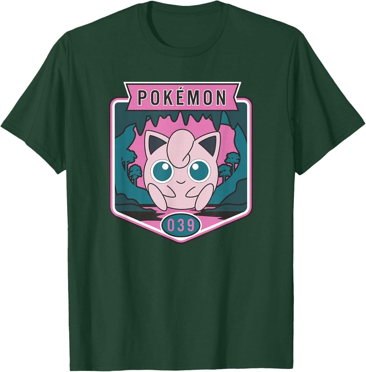 Pokémon 039 Jigglypuff Outdoor Adventures Forest Park Badge T-Shirt - T-Shirt | Forest