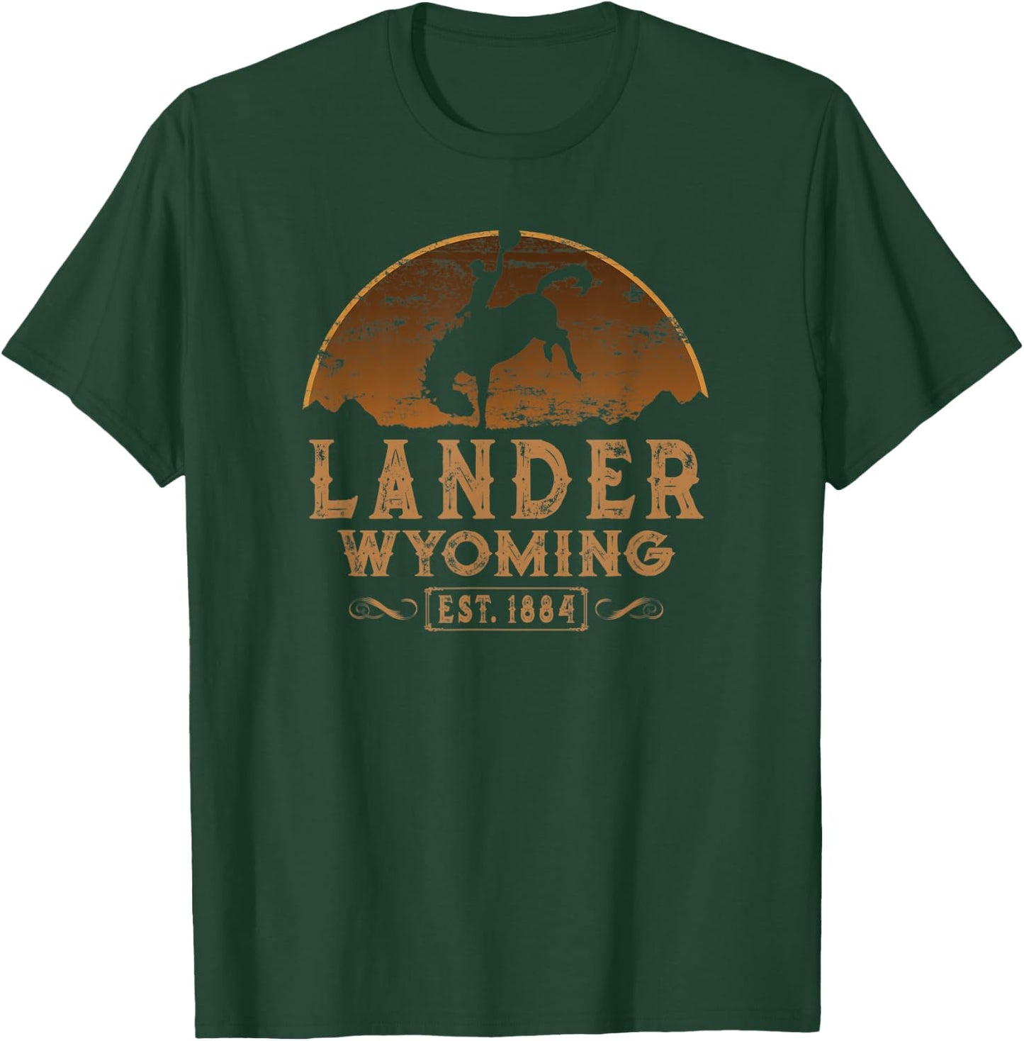 Lander Wyoming WY Wild West Rodeo Cowboy T-Shirt - T-Shirt | Forest