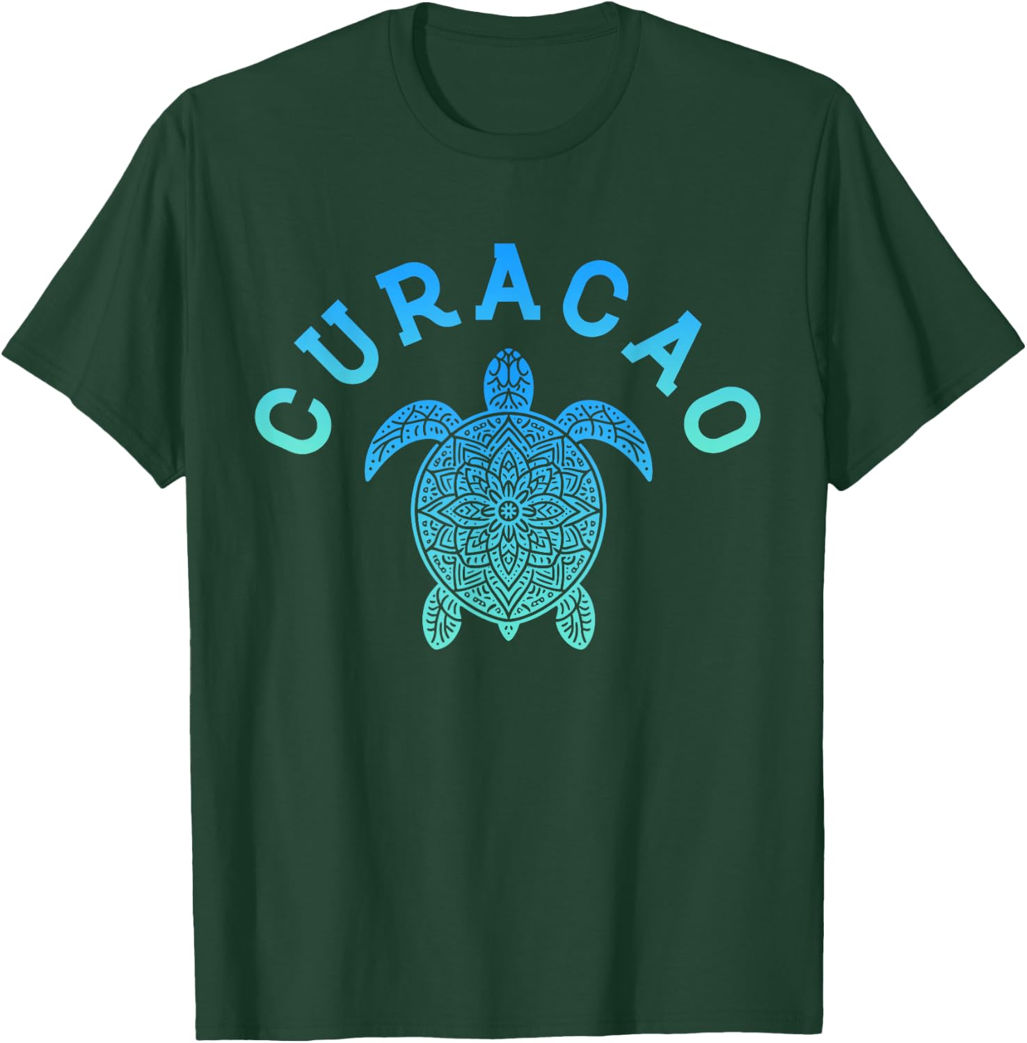 Curacao Tribal Sea Turtle Beach Vacation T-Shirt - T-Shirt | Forest