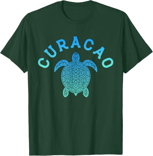 Curacao Tribal Sea Turtle Beach Vacation T-Shirt - T-Shirt | Forest
