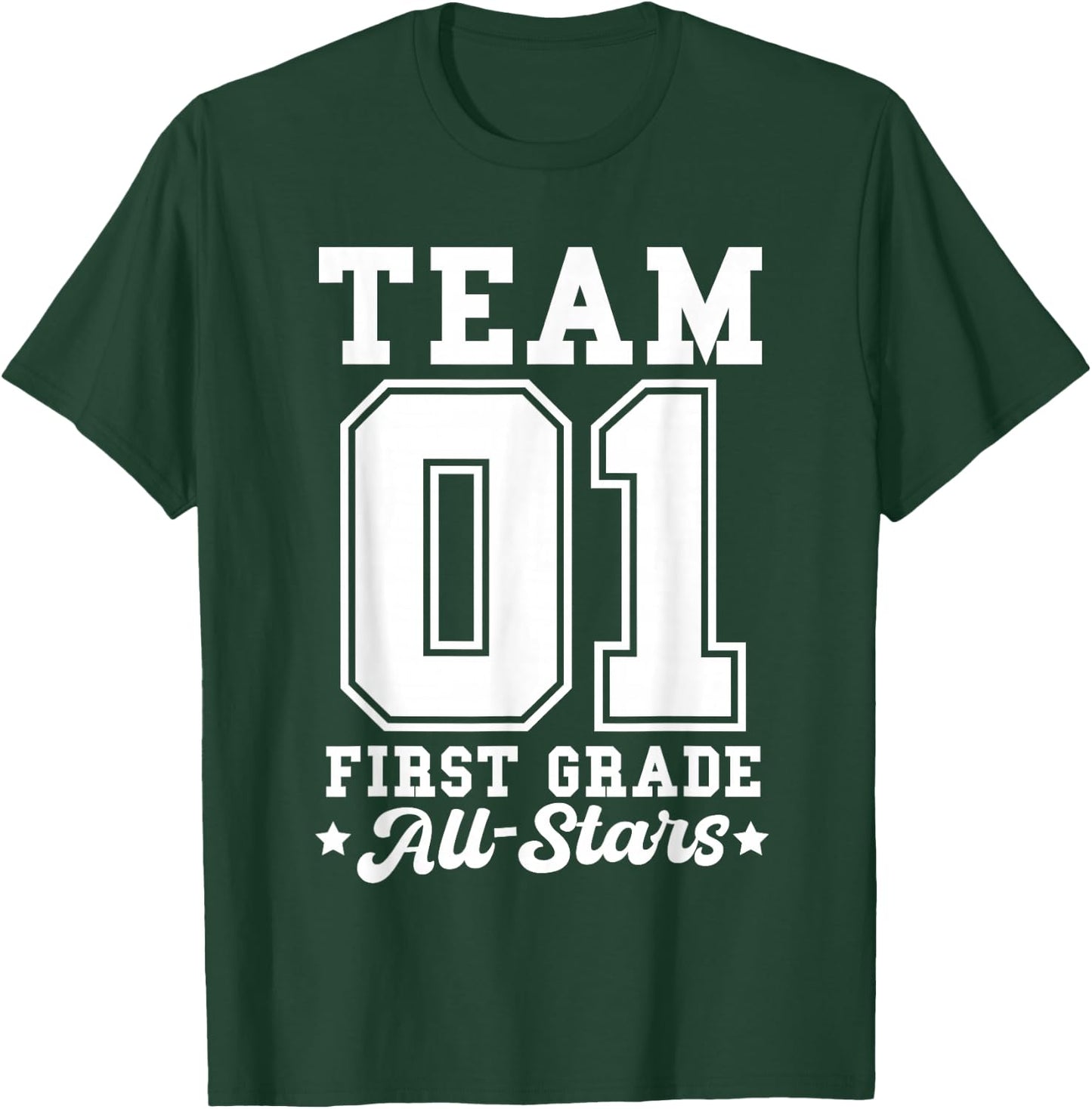 Team 1st Grade All-Stars Back To School Sports Jersey T-Shirt - T-Shirt | Forest