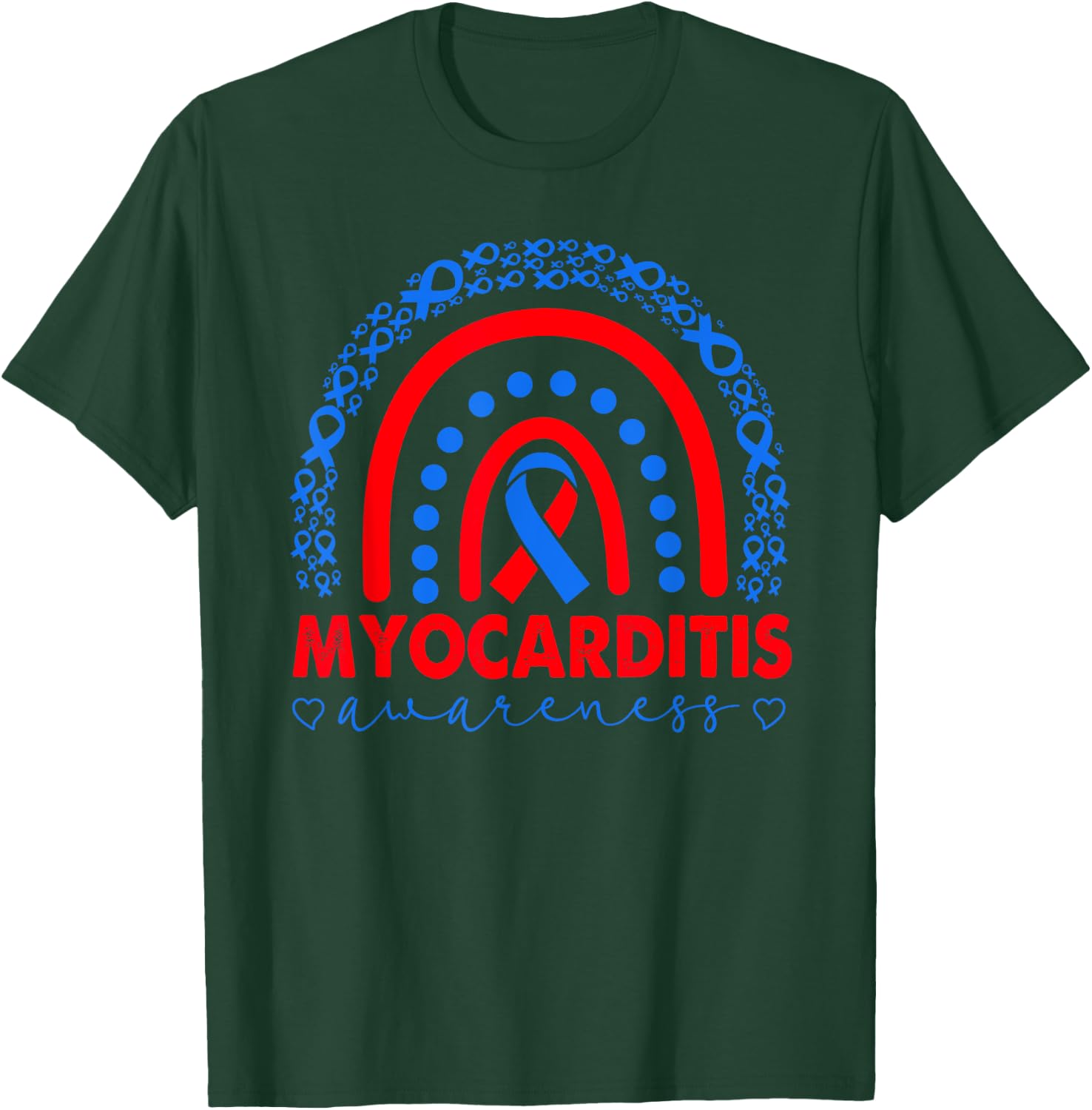 Myocarditis Awareness, Myocarditis warrior, Rainbow T-Shirt - T-Shirt | Forest