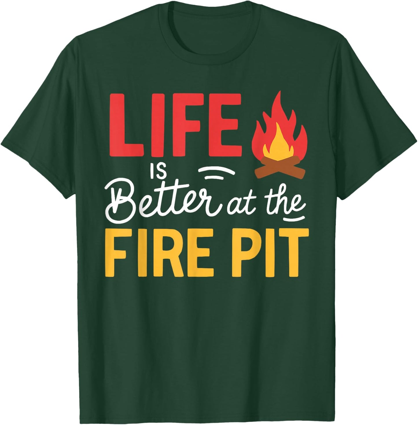 Firepit Outdoor Camp Fire Pit Camping Campfire T-Shirt - T-Shirt | Forest