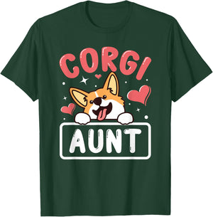 Corgi Aunt Funny Corgi Dog Lover Men Women T-Shirt - T-Shirt | Forest