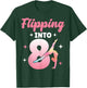 Flipping Into 8 Gymnast Gymnastics 8th Birthday Girls T-Shirt - T-Shirt | Forest